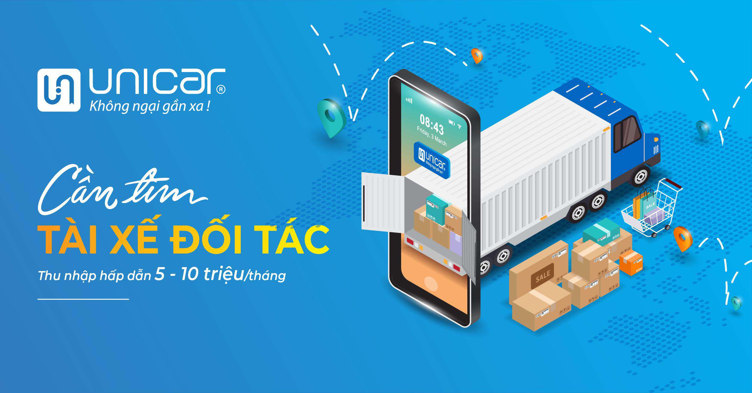 UNICAR HUẾ CẦN TÌM TÀI XẾ ĐỐI TÁC XE TẢI NHỎ